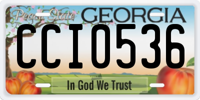 GA license plate CCI0536