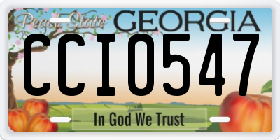 GA license plate CCI0547
