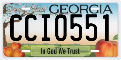 GA license plate CCI0551