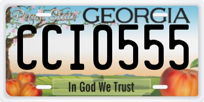 GA license plate CCI0555