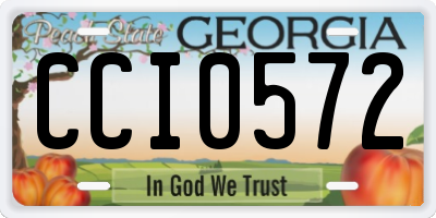 GA license plate CCI0572