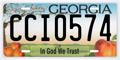 GA license plate CCI0574