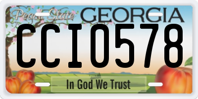 GA license plate CCI0578