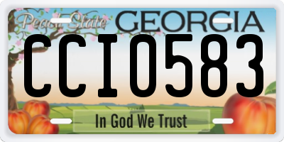 GA license plate CCI0583