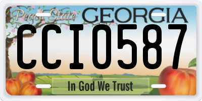 GA license plate CCI0587