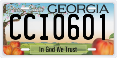 GA license plate CCI0601