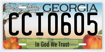 GA license plate CCI0605
