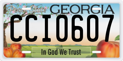 GA license plate CCI0607