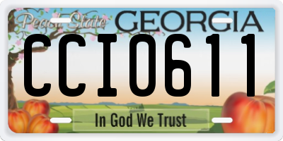 GA license plate CCI0611