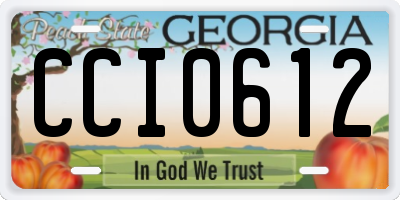 GA license plate CCI0612