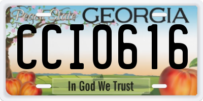 GA license plate CCI0616