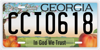 GA license plate CCI0618