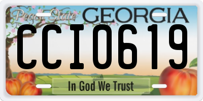 GA license plate CCI0619