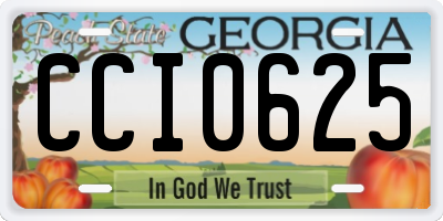 GA license plate CCI0625
