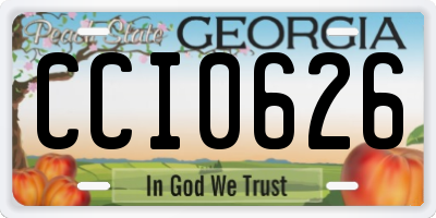 GA license plate CCI0626