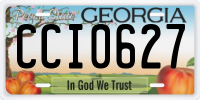 GA license plate CCI0627