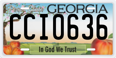 GA license plate CCI0636