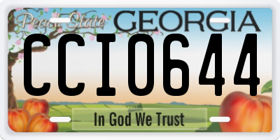 GA license plate CCI0644