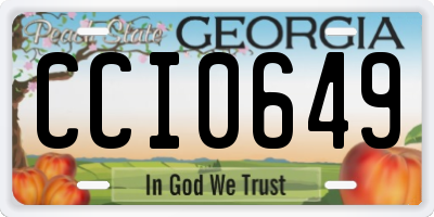 GA license plate CCI0649