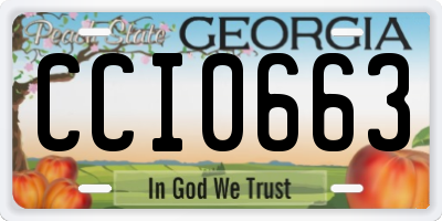 GA license plate CCI0663