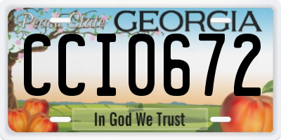 GA license plate CCI0672
