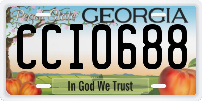 GA license plate CCI0688