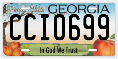 GA license plate CCI0699