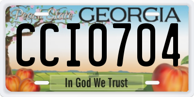 GA license plate CCI0704