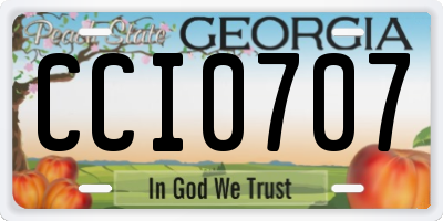 GA license plate CCI0707