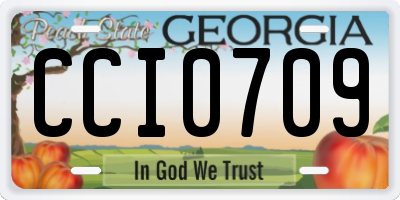 GA license plate CCI0709