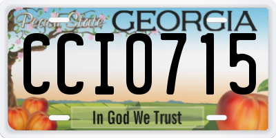 GA license plate CCI0715