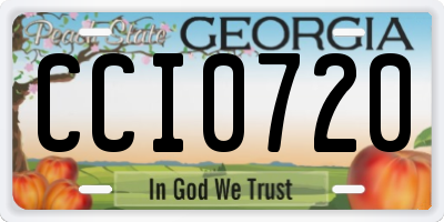 GA license plate CCI0720