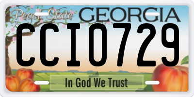 GA license plate CCI0729