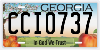 GA license plate CCI0737