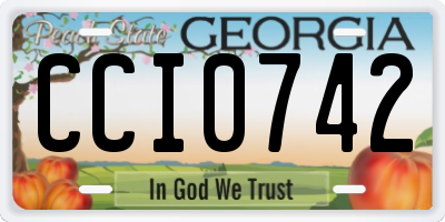 GA license plate CCI0742