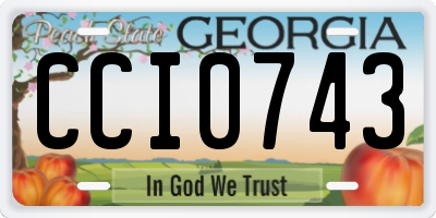 GA license plate CCI0743