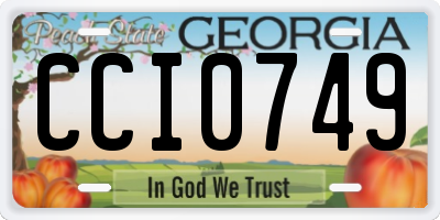 GA license plate CCI0749