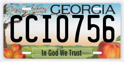 GA license plate CCI0756