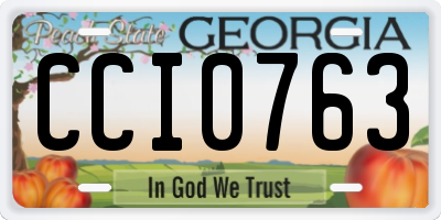 GA license plate CCI0763