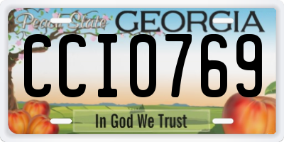 GA license plate CCI0769
