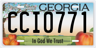 GA license plate CCI0771