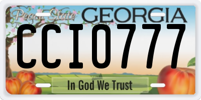 GA license plate CCI0777