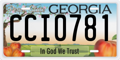 GA license plate CCI0781