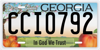 GA license plate CCI0792