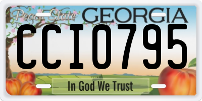 GA license plate CCI0795