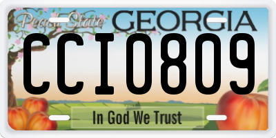 GA license plate CCI0809
