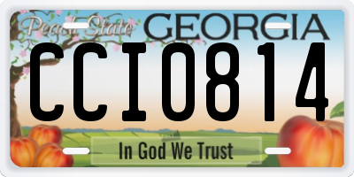GA license plate CCI0814