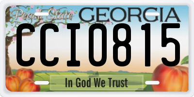 GA license plate CCI0815