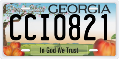 GA license plate CCI0821