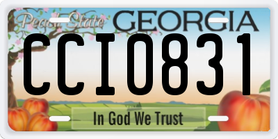 GA license plate CCI0831